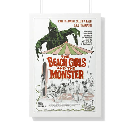THE BEACH GIRLS AND THE MONSTER 1965 - Framed Movie Poster 20" x 30" White - The Sticker Space