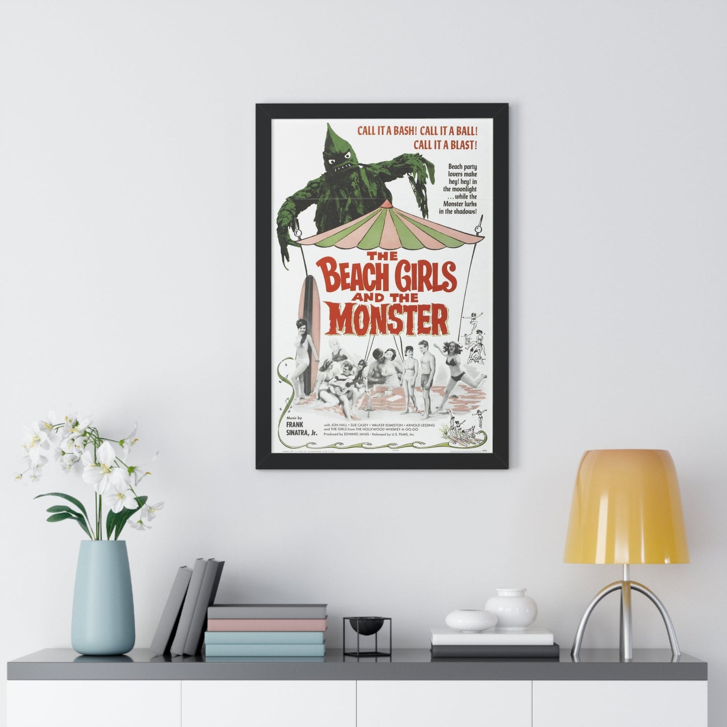 THE BEACH GIRLS AND THE MONSTER 1965 - Framed Movie Poster-The Sticker Space