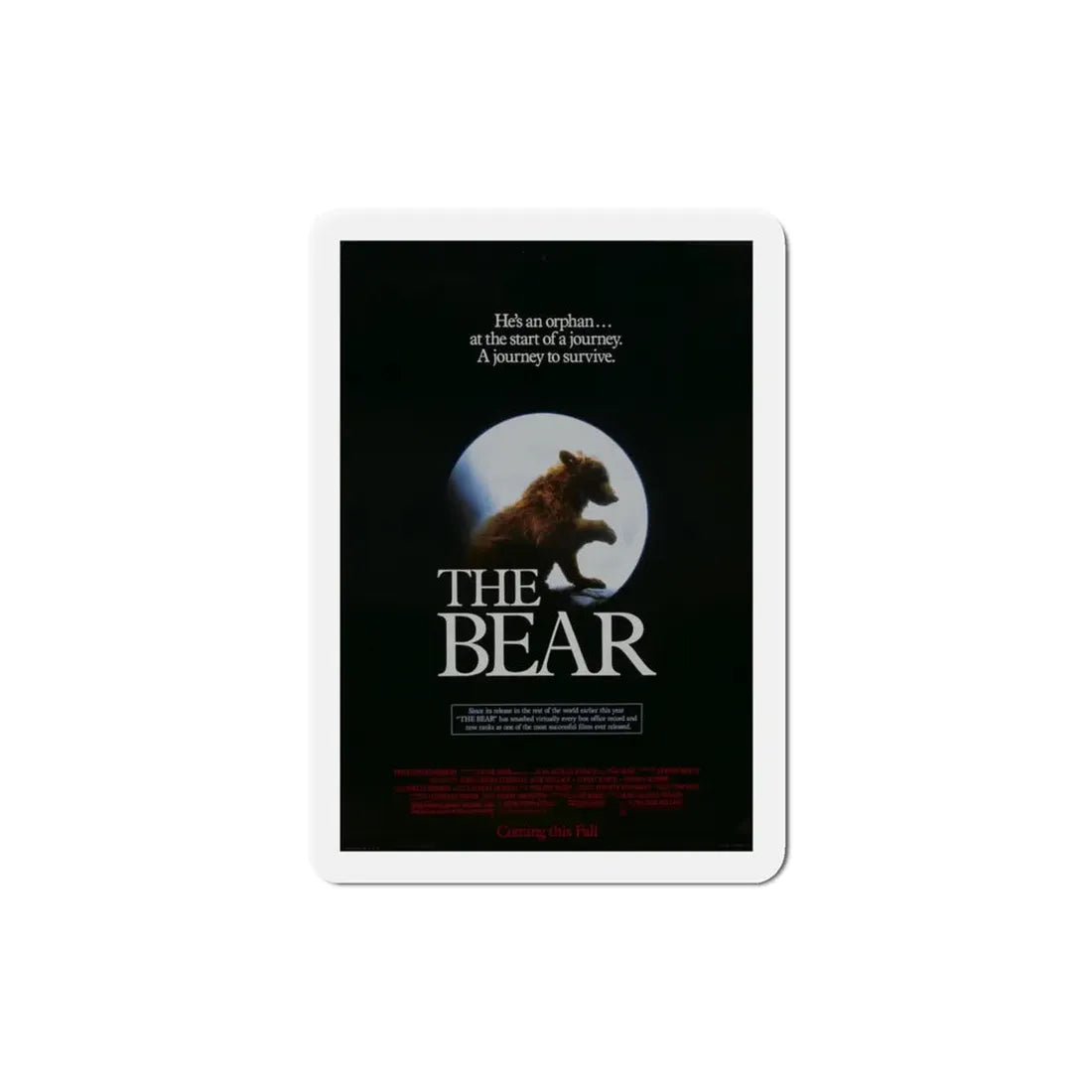 The Bear 1989 Movie Poster Refrigerator Magnet 3 Inch - The Sticker Space