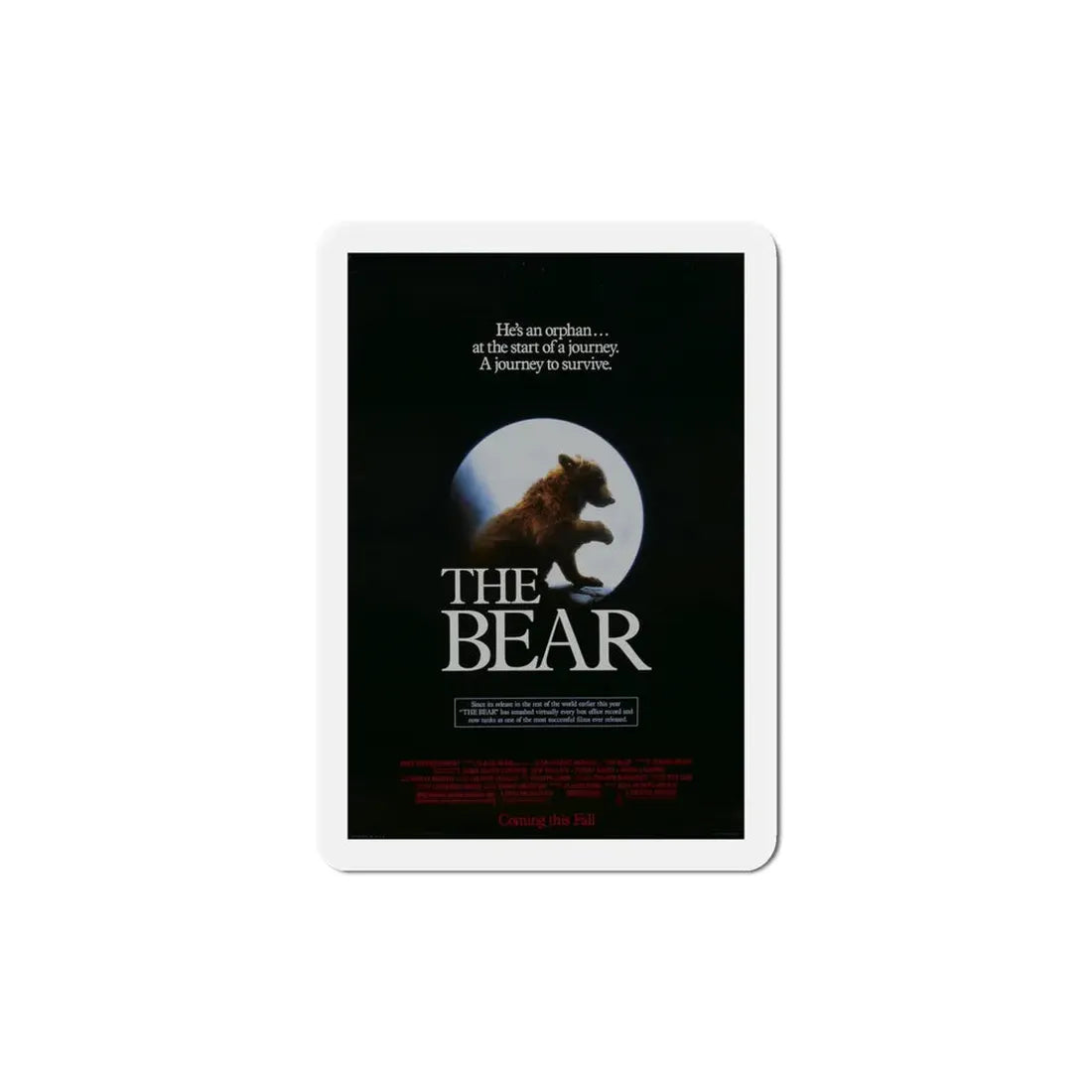 The Bear 1989 Movie Poster Refrigerator Magnet 5 Inch - The Sticker Space