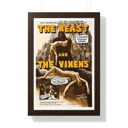 THE BEAST AND THE VIXENS 1974 - Framed Movie Poster 16″ x 24″ Walnut - The Sticker Space