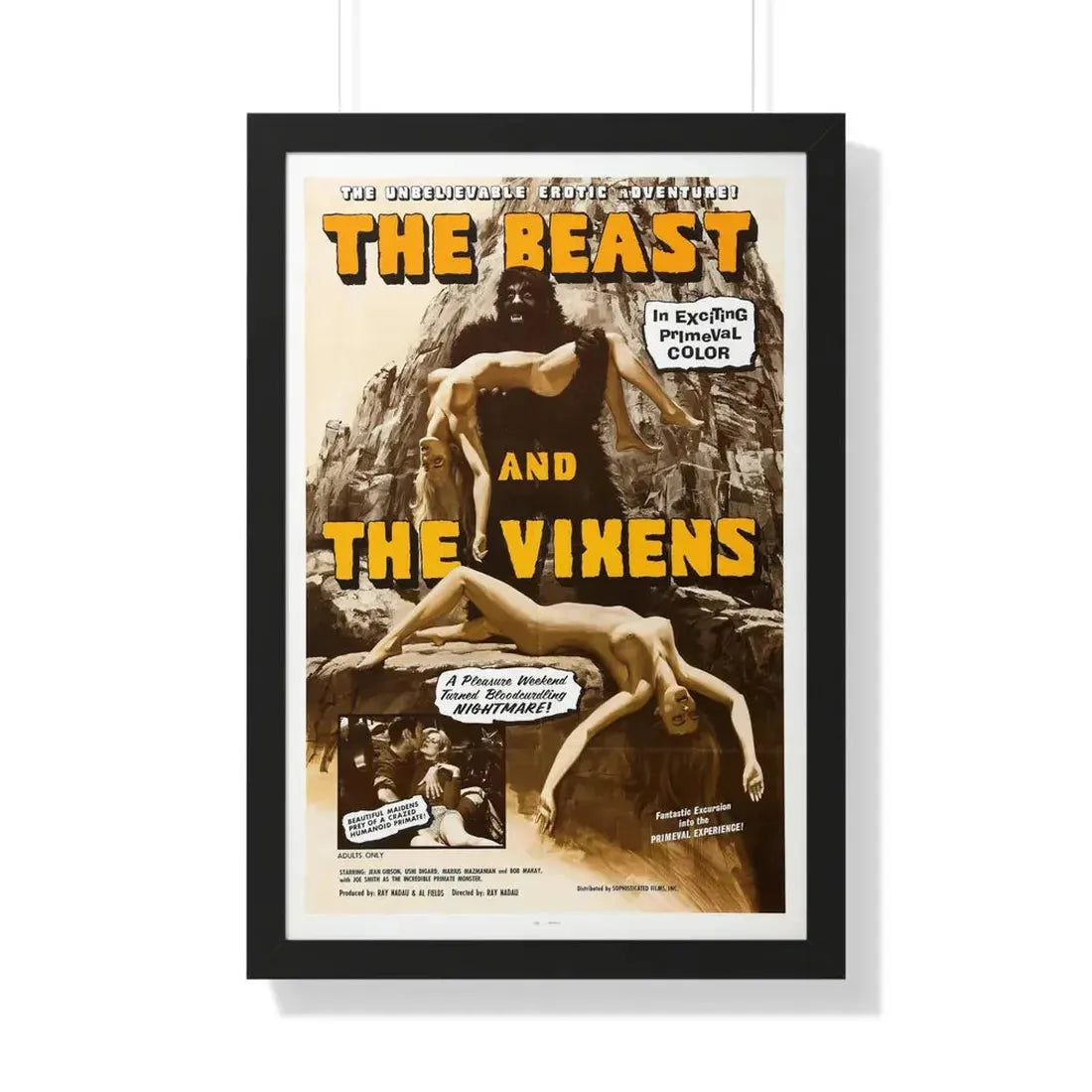 THE BEAST AND THE VIXENS 1974 - Framed Movie Poster 20" x 30" Black - The Sticker Space