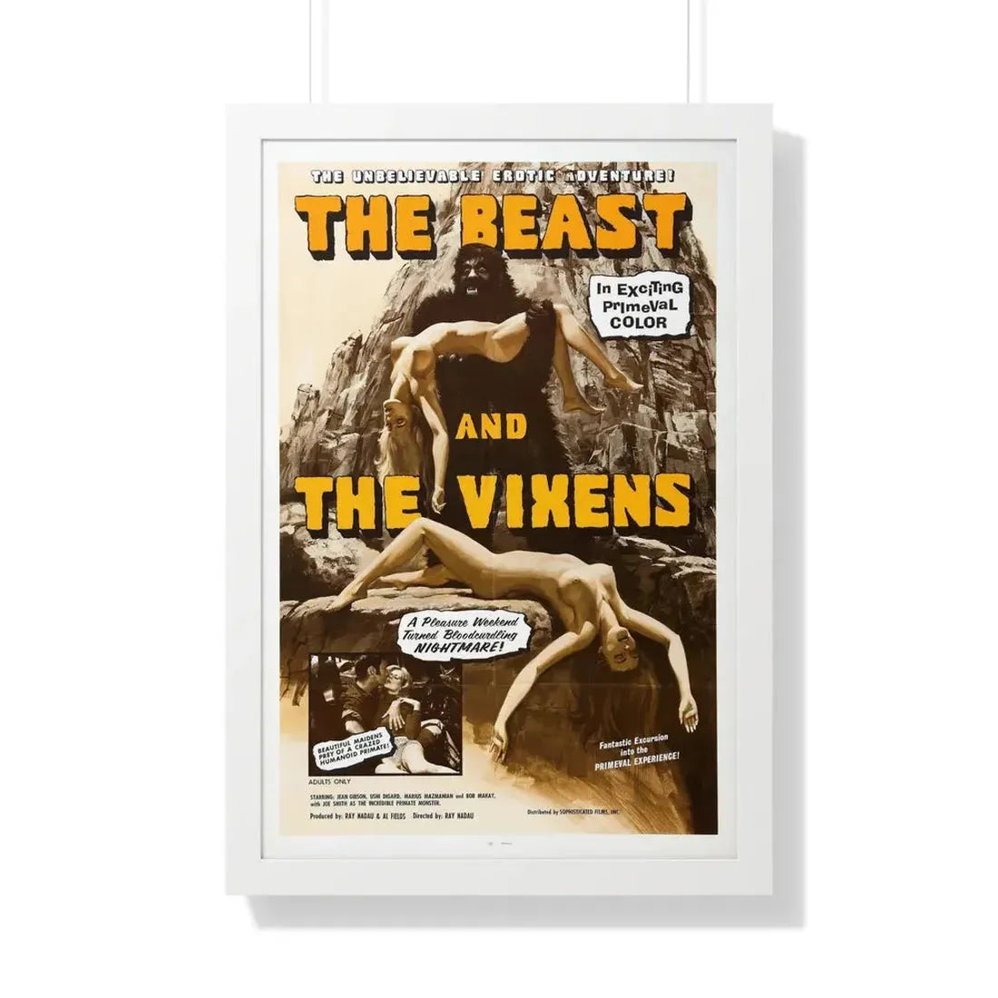 THE BEAST AND THE VIXENS 1974 - Framed Movie Poster 20" x 30" White - The Sticker Space