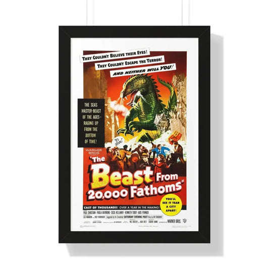 THE BEAST FROM 20,000 FATHOMS 1953 - Framed Movie Poster 16″ x 24″ Black - The Sticker Space