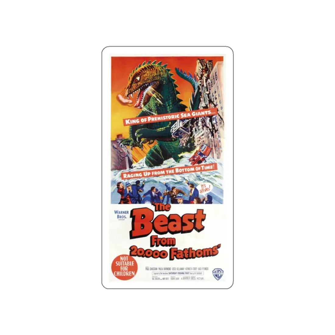 THE BEAST FROM 20,000 FATHOMS (3) 1953 Movie Poster STICKER Vinyl Die-Cut Decal 2 Inch - The Sticker Space