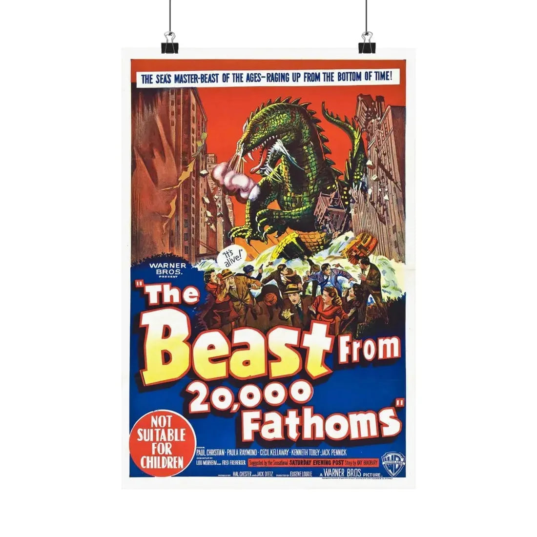 THE BEAST FROM 20,000 FATHOMS (4) 1953 - Paper Movie Poster 12″ x 18″ Matte - The Sticker Space