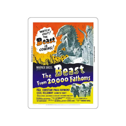 THE BEAST FROM 20,000 FATHOMS (5) 1953 Movie Poster STICKER Vinyl Die-Cut Decal 3 Inch - The Sticker Space