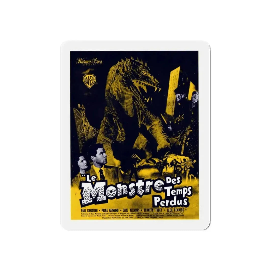 THE BEAST FROM 20,000 FATHOMS (FRENCH) 1953 Movie Poster - Refrigerator Magnet 3 Inch Die-Cut - The Sticker Space