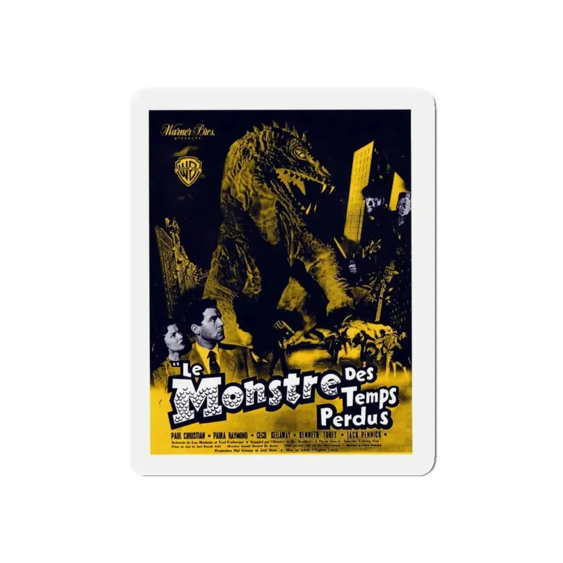 THE BEAST FROM 20,000 FATHOMS (FRENCH) 1953 Movie Poster - Refrigerator Magnet 4 Inch Die-Cut - The Sticker Space