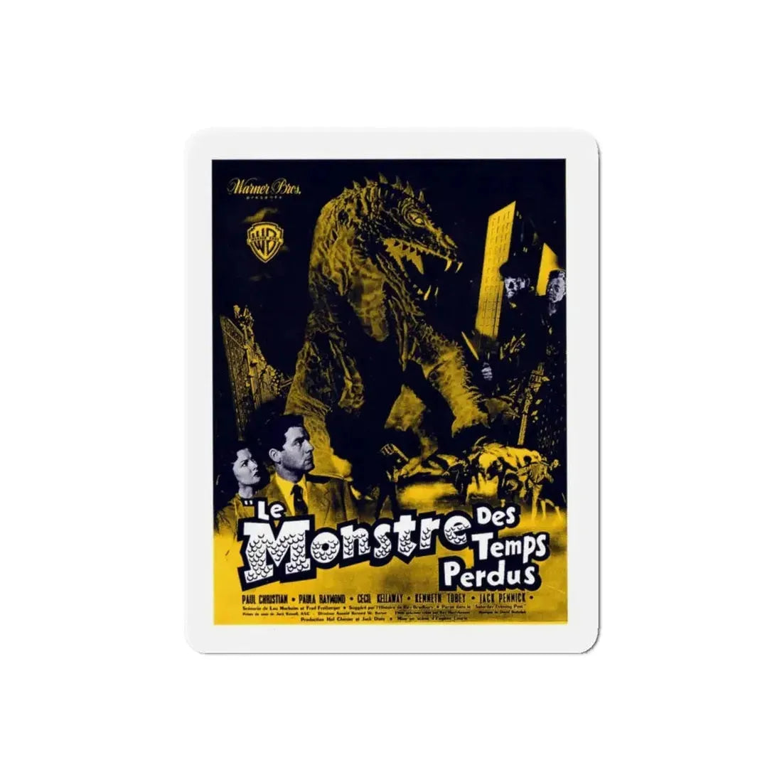 THE BEAST FROM 20,000 FATHOMS (FRENCH) 1953 Movie Poster - Refrigerator Magnet 6 Inch Die-Cut - The Sticker Space