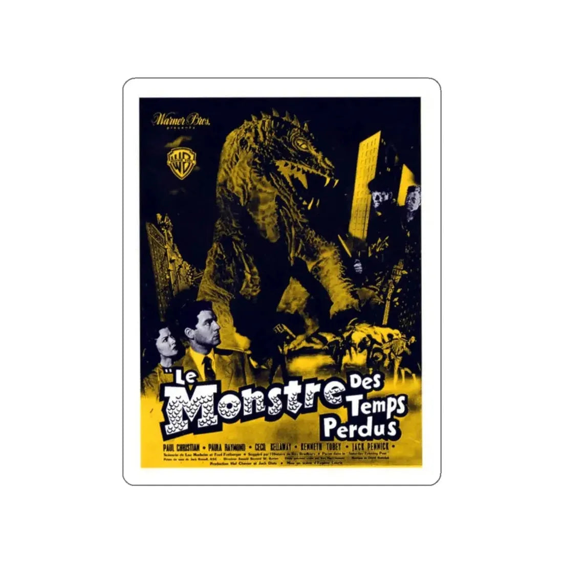 THE BEAST FROM 20,000 FATHOMS (FRENCH) 1953 Movie Poster STICKER Vinyl Die-Cut Decal 2 Inch - The Sticker Space