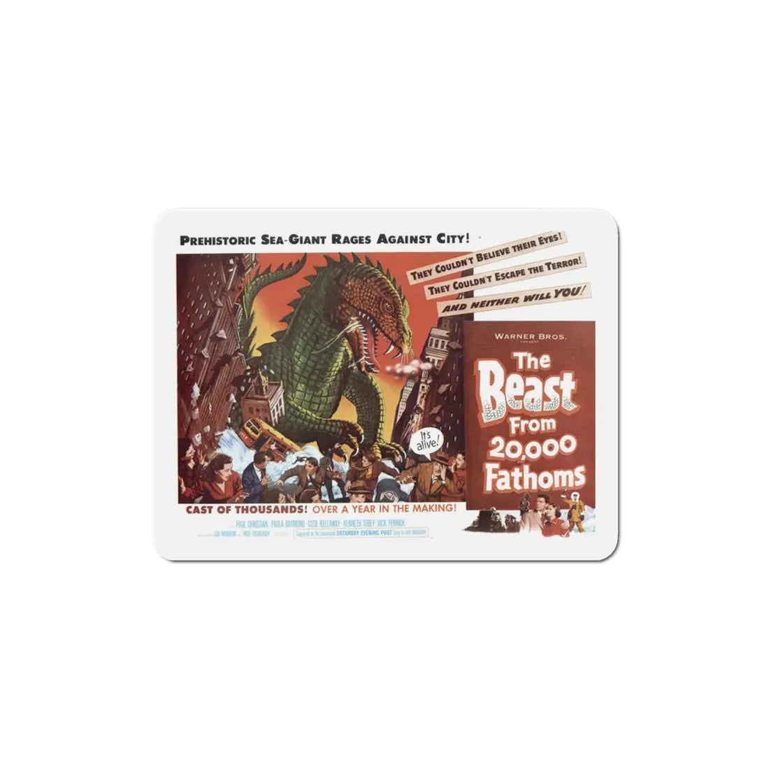 The Beast from 20000 Fathoms 1953 Movie Poster Refrigerator Magnet 4 Inch - The Sticker Space