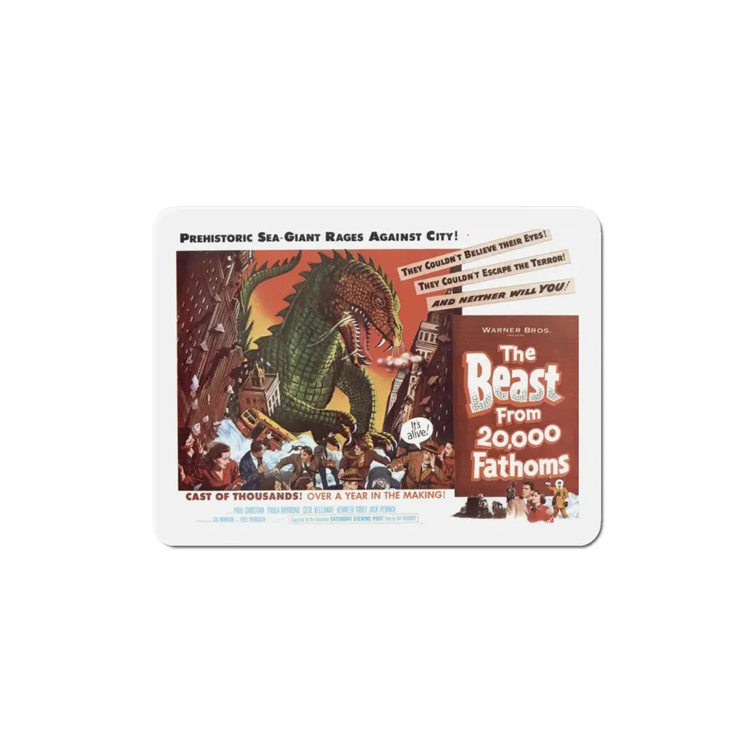 The Beast from 20000 Fathoms 1953 Movie Poster Refrigerator Magnet 5 Inch - The Sticker Space