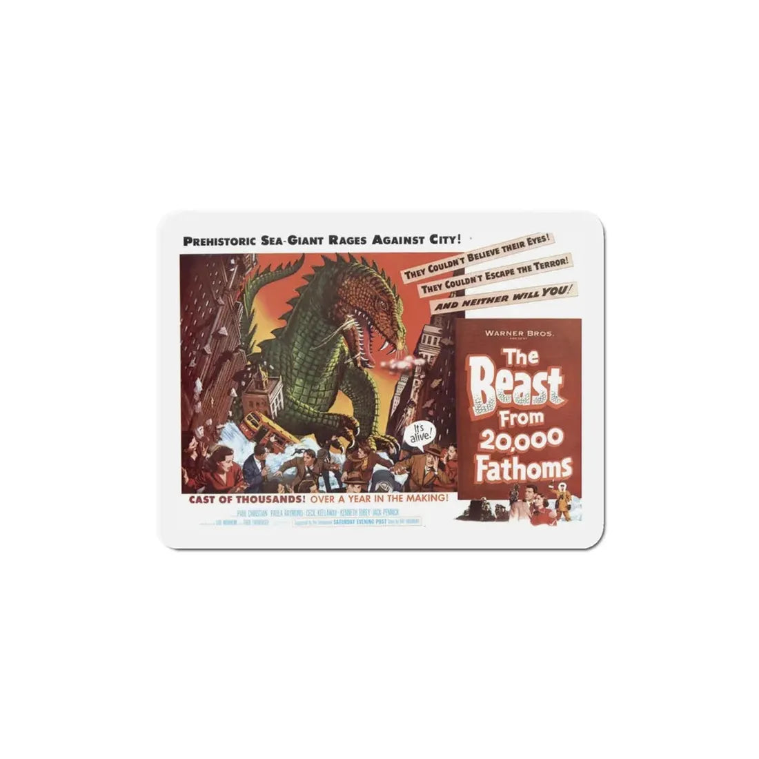 The Beast from 20000 Fathoms 1953 Movie Poster Refrigerator Magnet 6 Inch - The Sticker Space