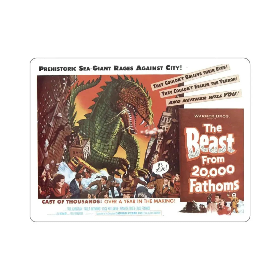 The Beast from 20000 Fathoms 1953 Movie Poster STICKER Vinyl Die-Cut Decal 6 Inch - The Sticker Space