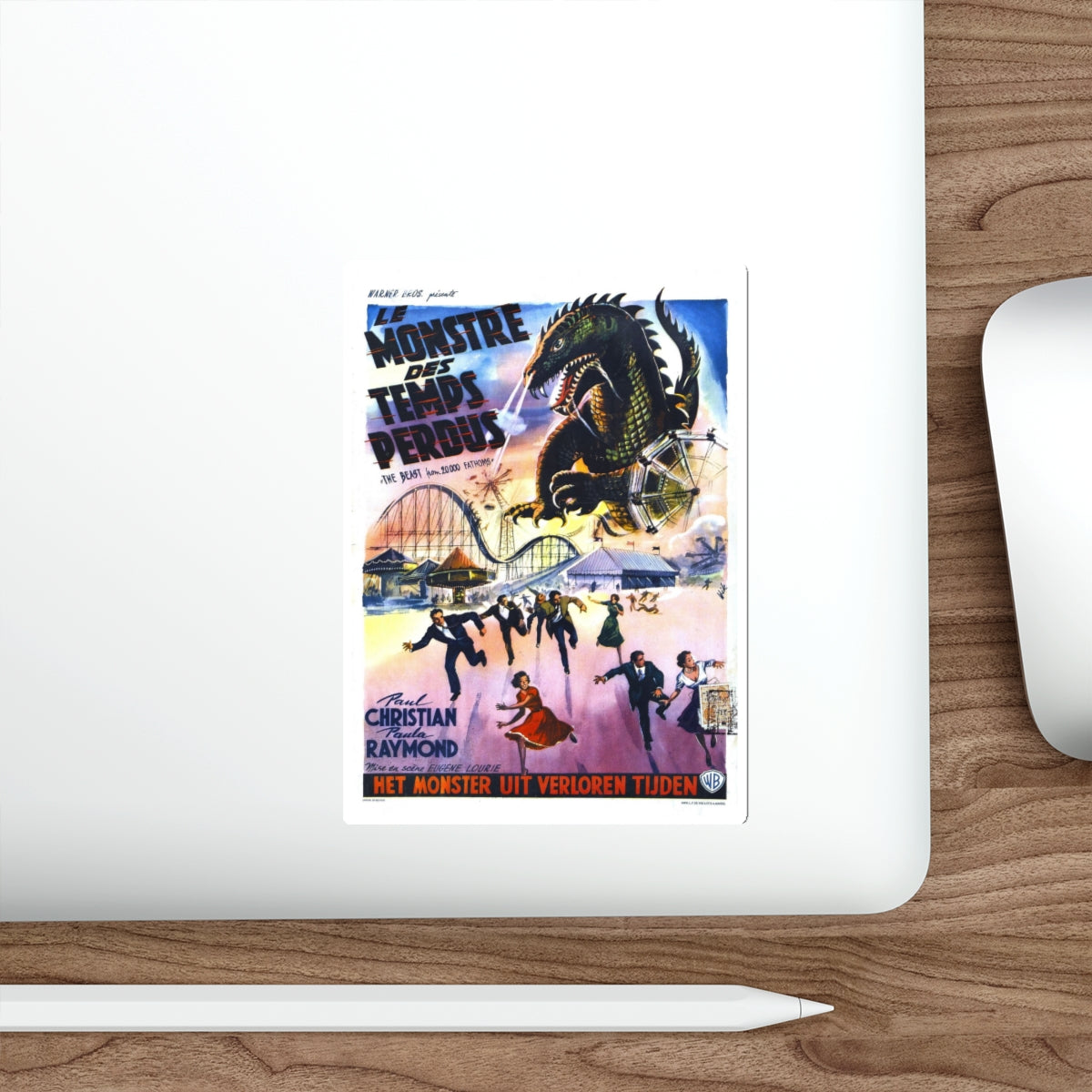 THE BEAST FROM 20,000 FATHOMS (BELGIAN) 1953 Movie Poster STICKER Vinyl Die-Cut Decal-The Sticker Space