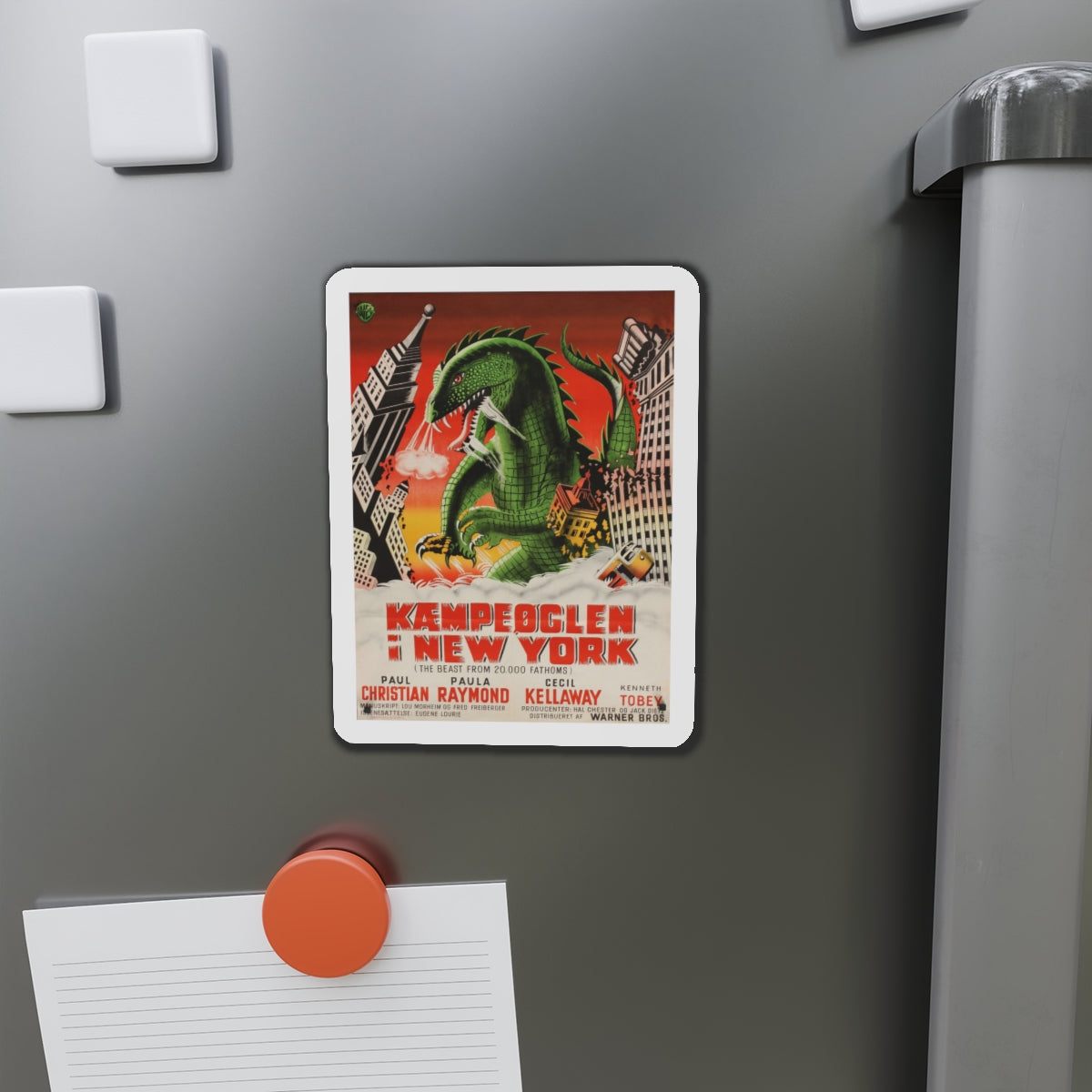 THE BEAST FROM 20,000 FATHOMS (DANISH) 1953 Movie Poster - Refrigerator Magnet-The Sticker Space