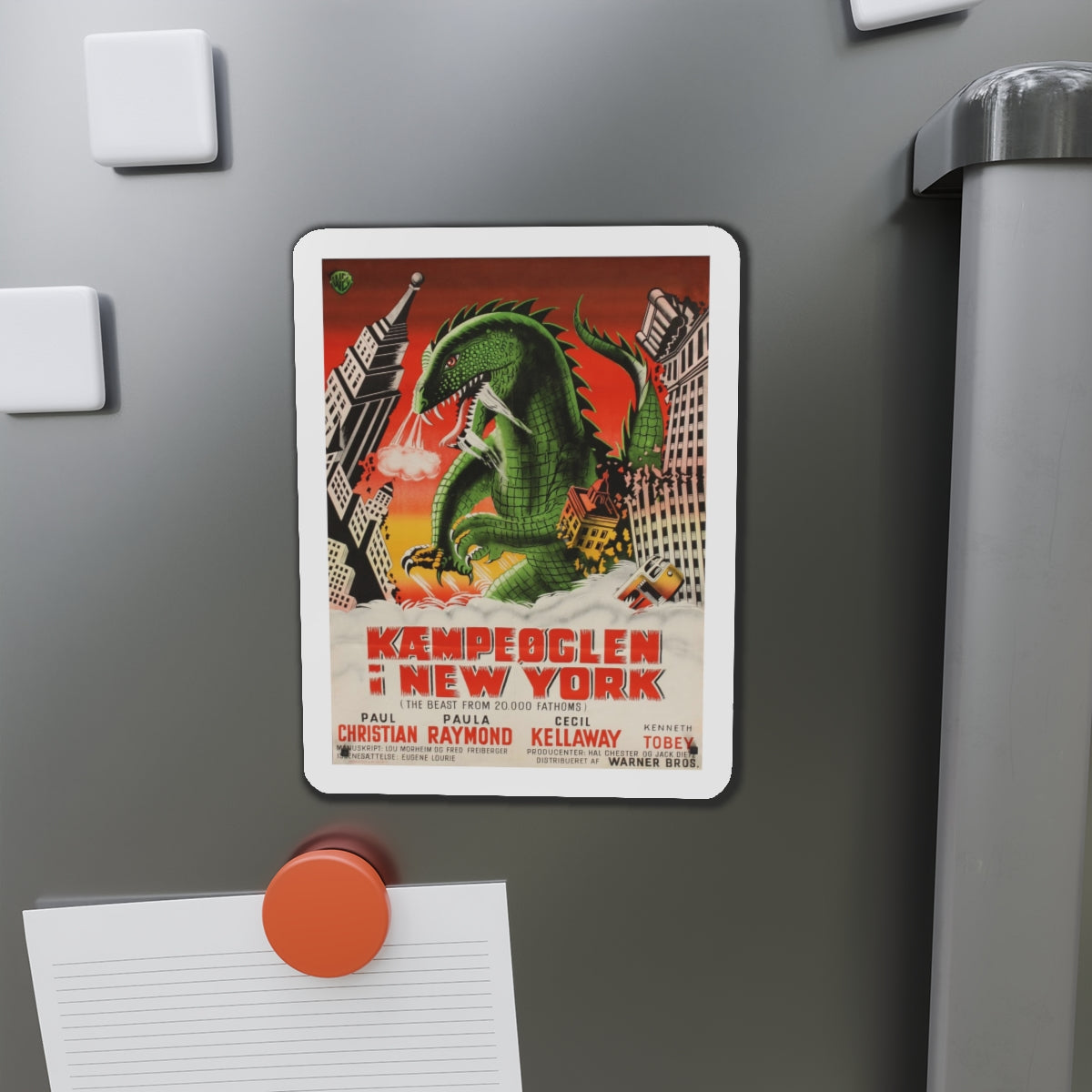 THE BEAST FROM 20,000 FATHOMS (DANISH) 1953 Movie Poster - Refrigerator Magnet-The Sticker Space