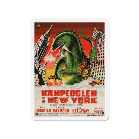 THE BEAST FROM 20,000 FATHOMS (DANISH) 1953 Movie Poster - Refrigerator Magnet-2" x 2"-The Sticker Space