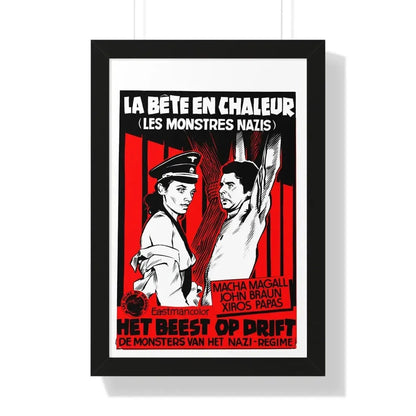 THE BEAST IN HEAT (BELGIAN) 1977 - Framed Movie Poster 16″ x 24″ Black - The Sticker Space