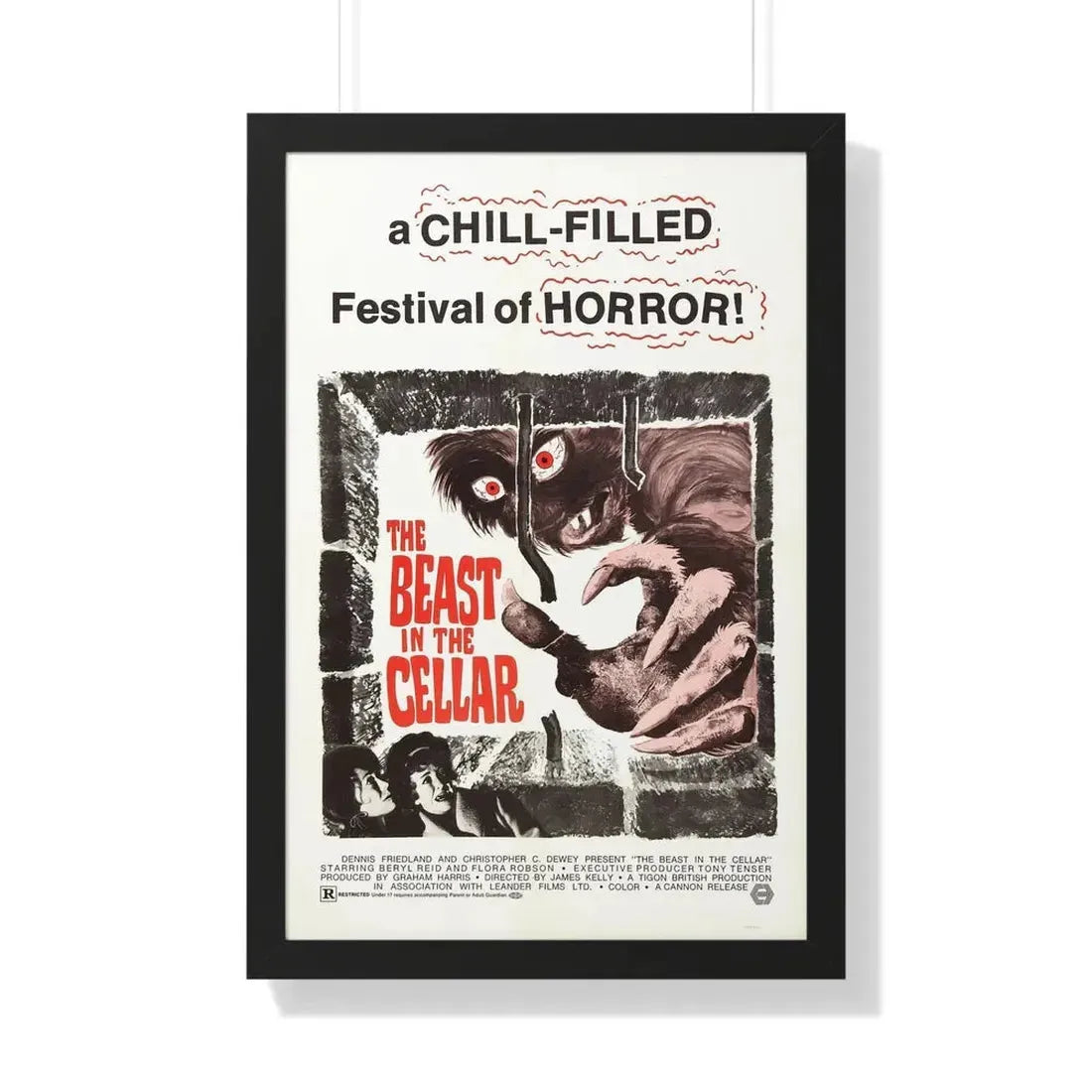 THE BEAST IN THE CELLAR 1971 - Framed Movie Poster 20" x 30" Black - The Sticker Space