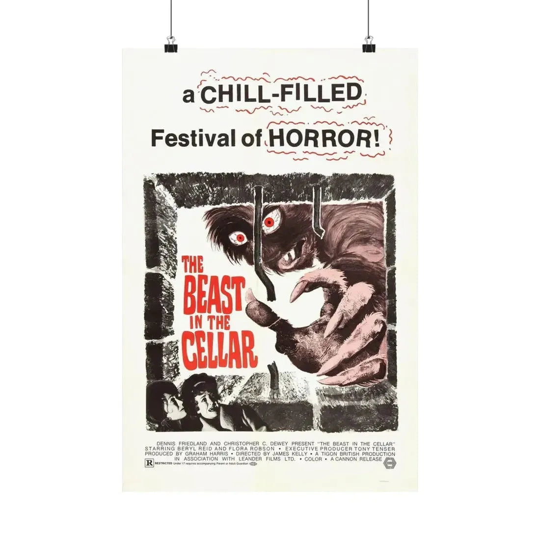 THE BEAST IN THE CELLAR 1971 - Paper Movie Poster 16″ x 24″ Matte - The Sticker Space