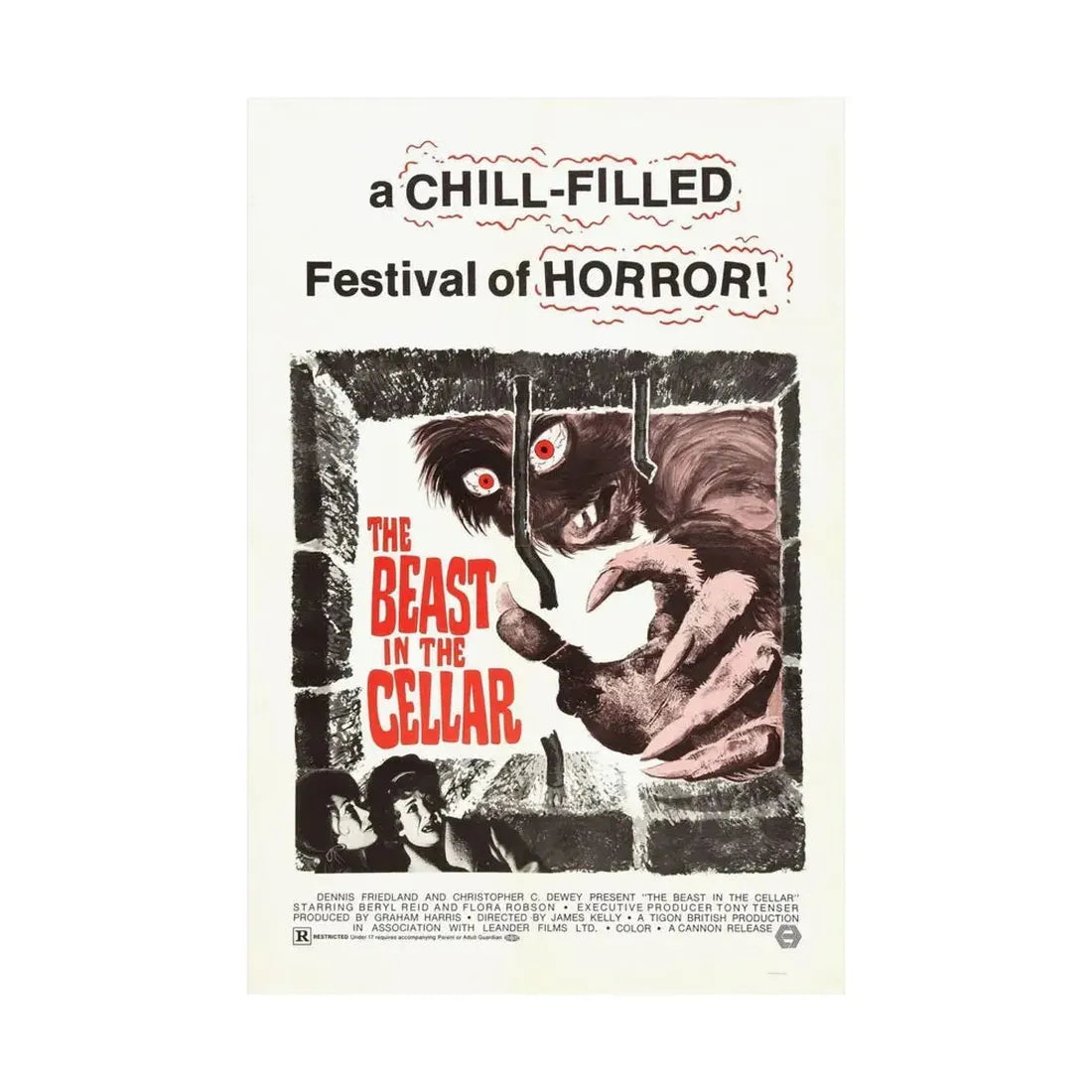 THE BEAST IN THE CELLAR 1971 - Paper Movie Poster - The Sticker Space