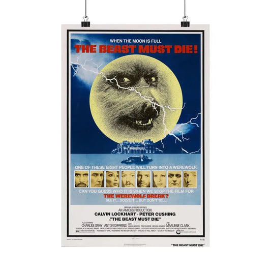 THE BEAST MUST DIE! 1974 - Paper Movie Poster 12″ x 18″ Matte - The Sticker Space