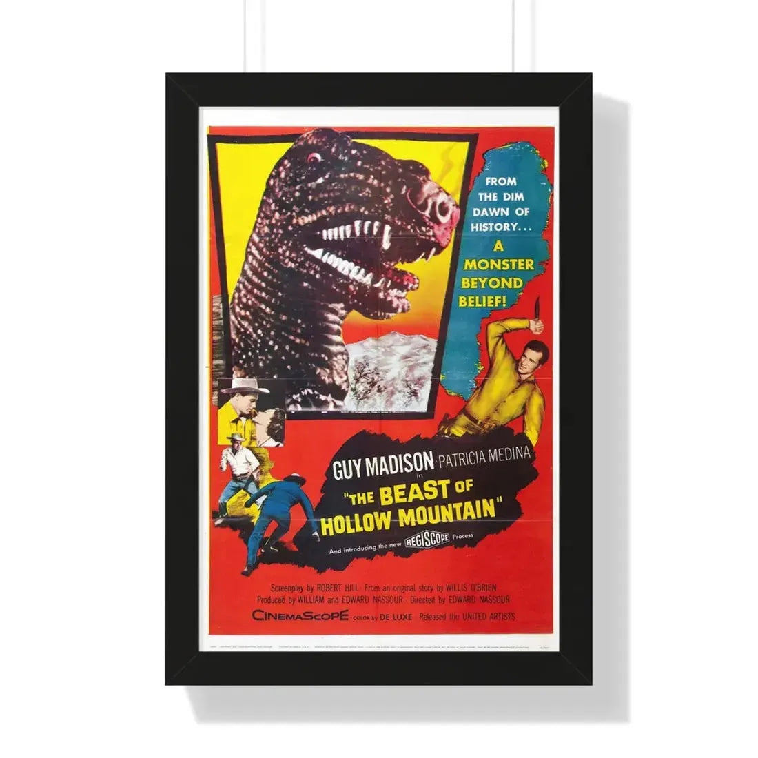 THE BEAST OF HOLLOW MOUNTAIN 1956 - Framed Movie Poster 16″ x 24″ Black - The Sticker Space