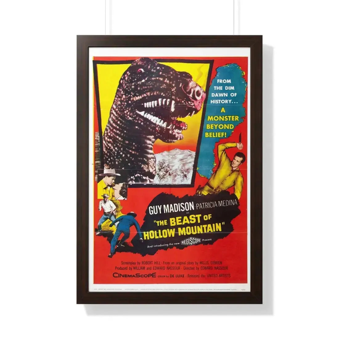 THE BEAST OF HOLLOW MOUNTAIN 1956 - Framed Movie Poster 20" x 30" Walnut - The Sticker Space