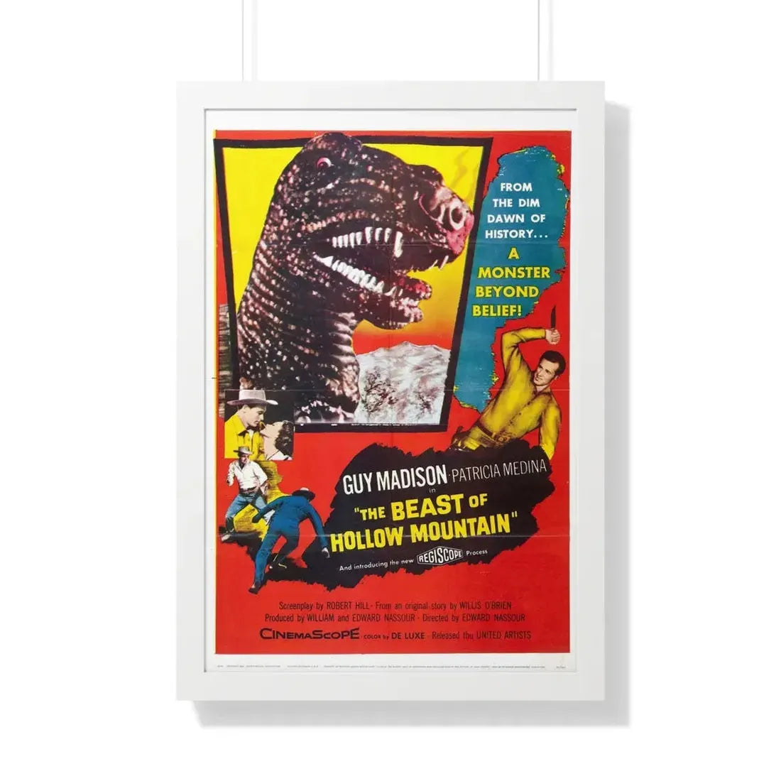 THE BEAST OF HOLLOW MOUNTAIN 1956 - Framed Movie Poster 20" x 30" White - The Sticker Space