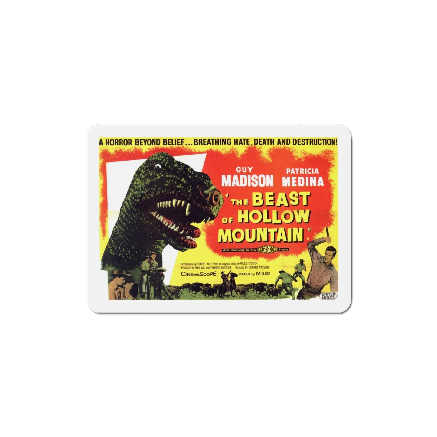 The Beast of Hollow Mountain 1956 Movie Poster Die-Cut Magnet-4 Inch-The Sticker Space