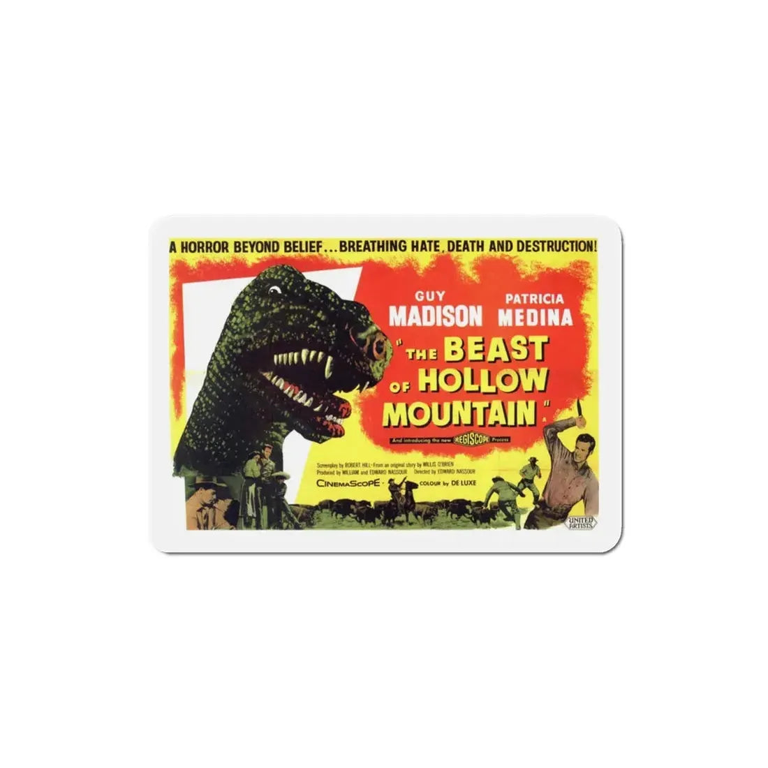 The Beast of Hollow Mountain 1956 Movie Poster Refrigerator Magnet 3 Inch - The Sticker Space