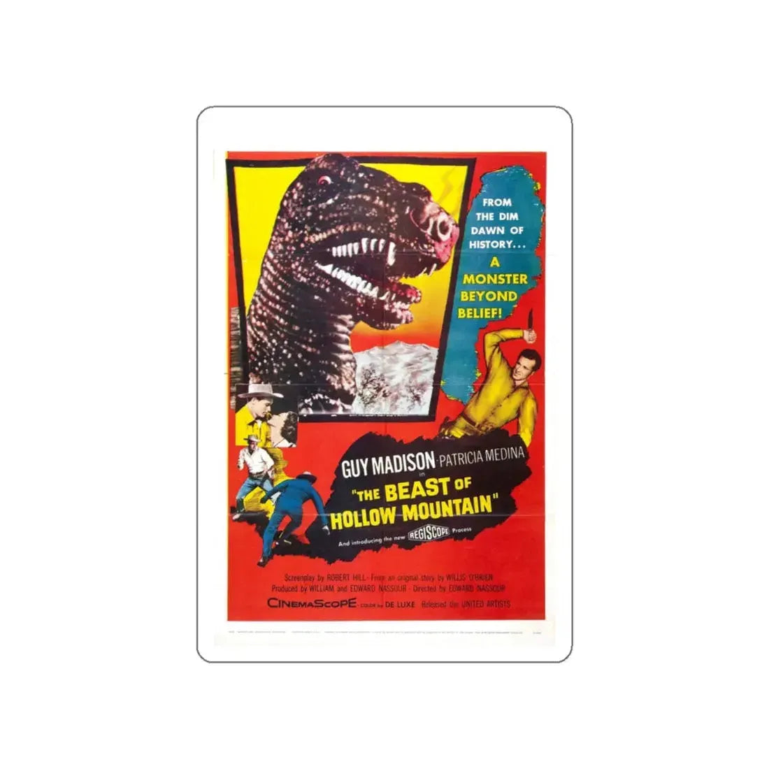 THE BEAST OF HOLLOW MOUNTAIN 1956 Movie Poster STICKER Vinyl Die-Cut Decal 4 Inch - The Sticker Space