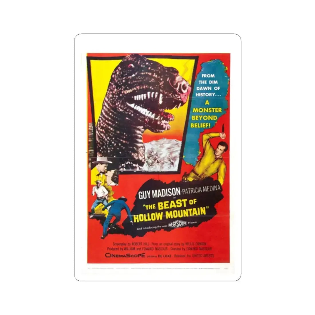THE BEAST OF HOLLOW MOUNTAIN 1956 Movie Poster - STICKER Vinyl Kiss-Cut Decal 2 Inch White - The Sticker Space