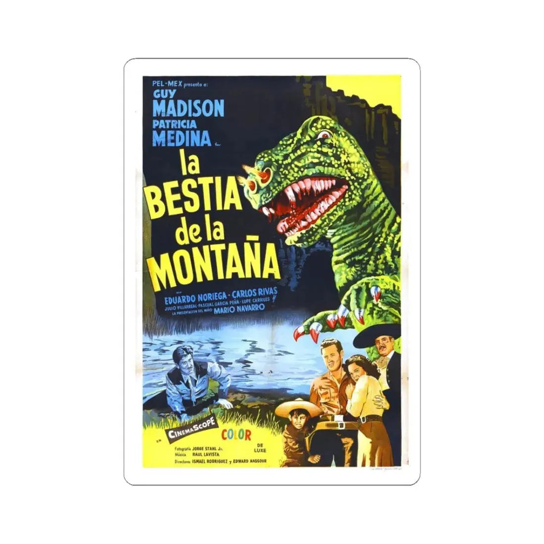 THE BEAST OF HOLLOW MOUNTAIN (3) 1956 Movie Poster - STICKER Vinyl Kiss-Cut Decal 3 Inch White - The Sticker Space