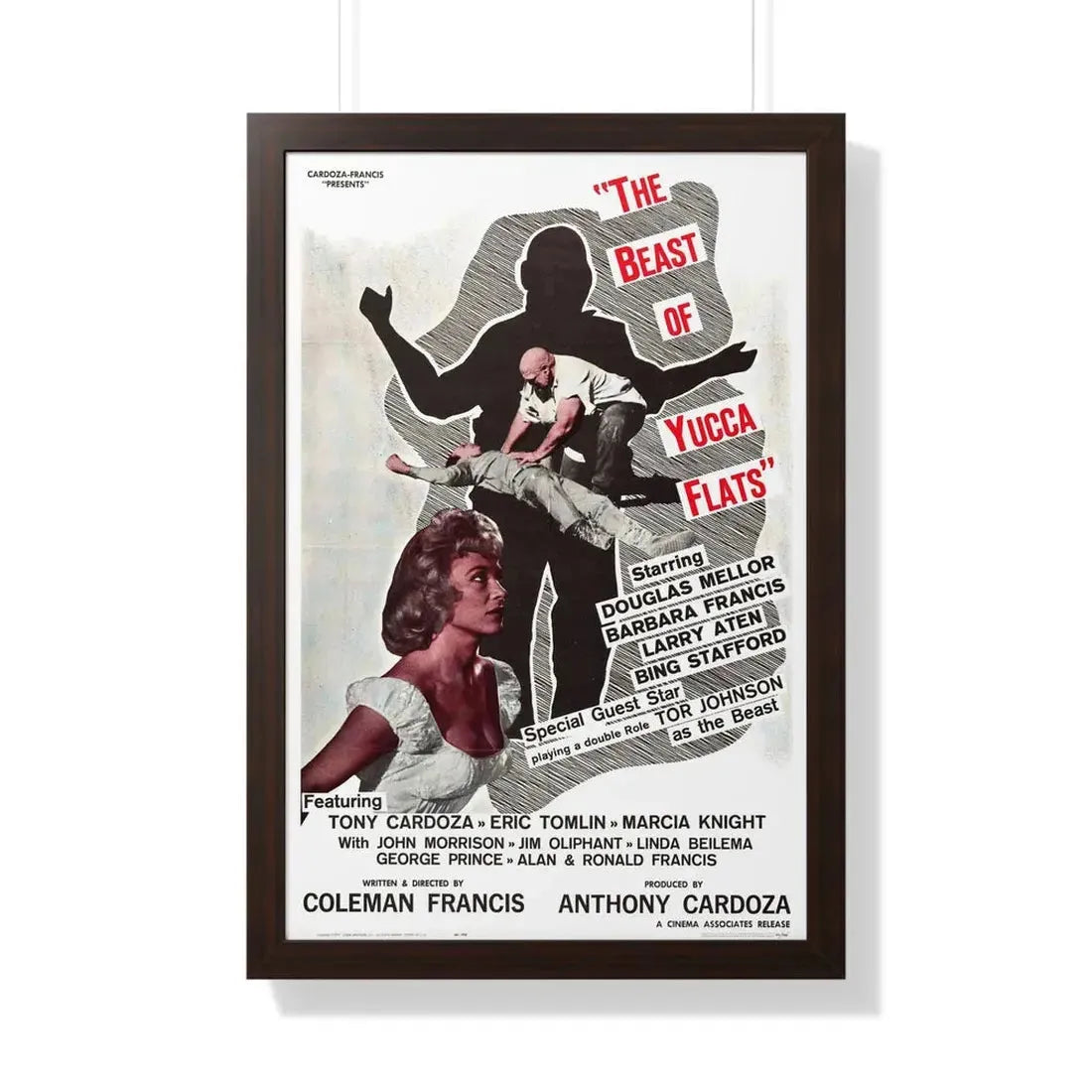 THE BEAST OF YUCCA FLATS 1961 - Framed Movie Poster 20" x 30" Walnut - The Sticker Space
