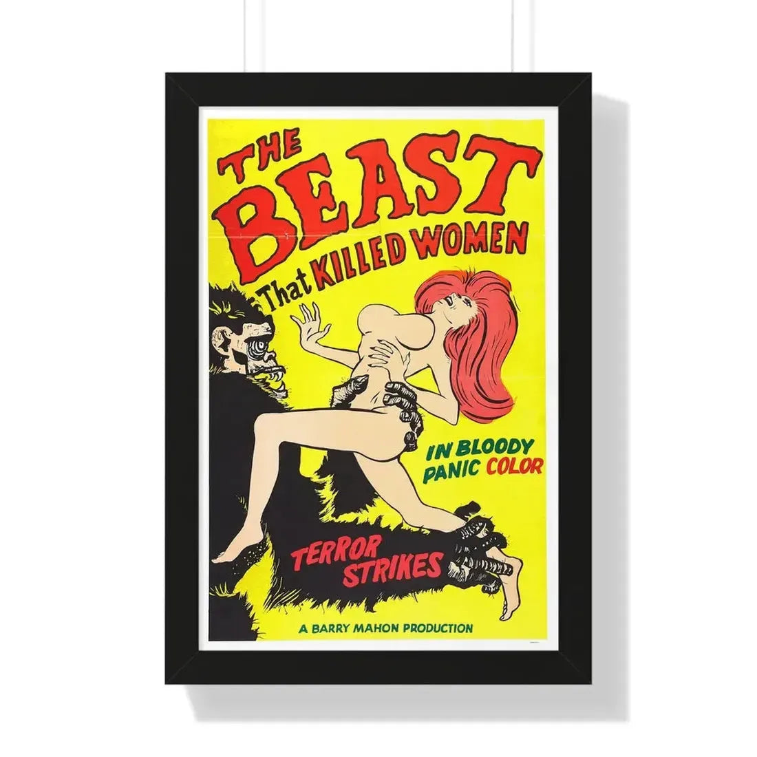 THE BEAST THAT KILLED WOMEN 1965 - Framed Movie Poster 16″ x 24″ Black - The Sticker Space