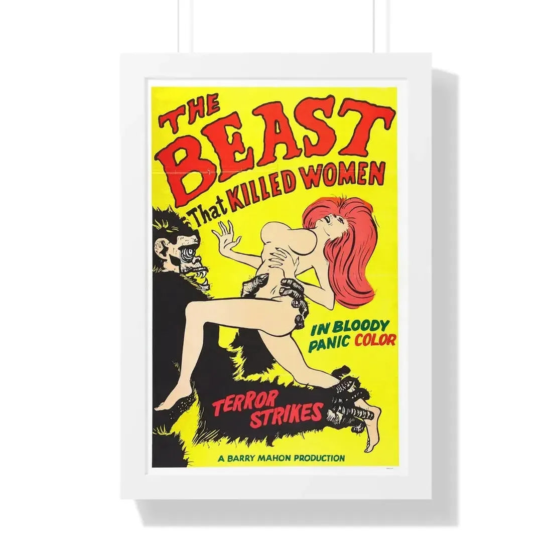 THE BEAST THAT KILLED WOMEN 1965 - Framed Movie Poster 16″ x 24″ White - The Sticker Space