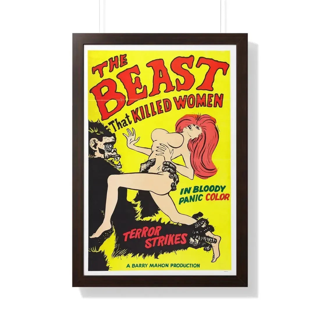 THE BEAST THAT KILLED WOMEN 1965 - Framed Movie Poster 20" x 30" Walnut - The Sticker Space
