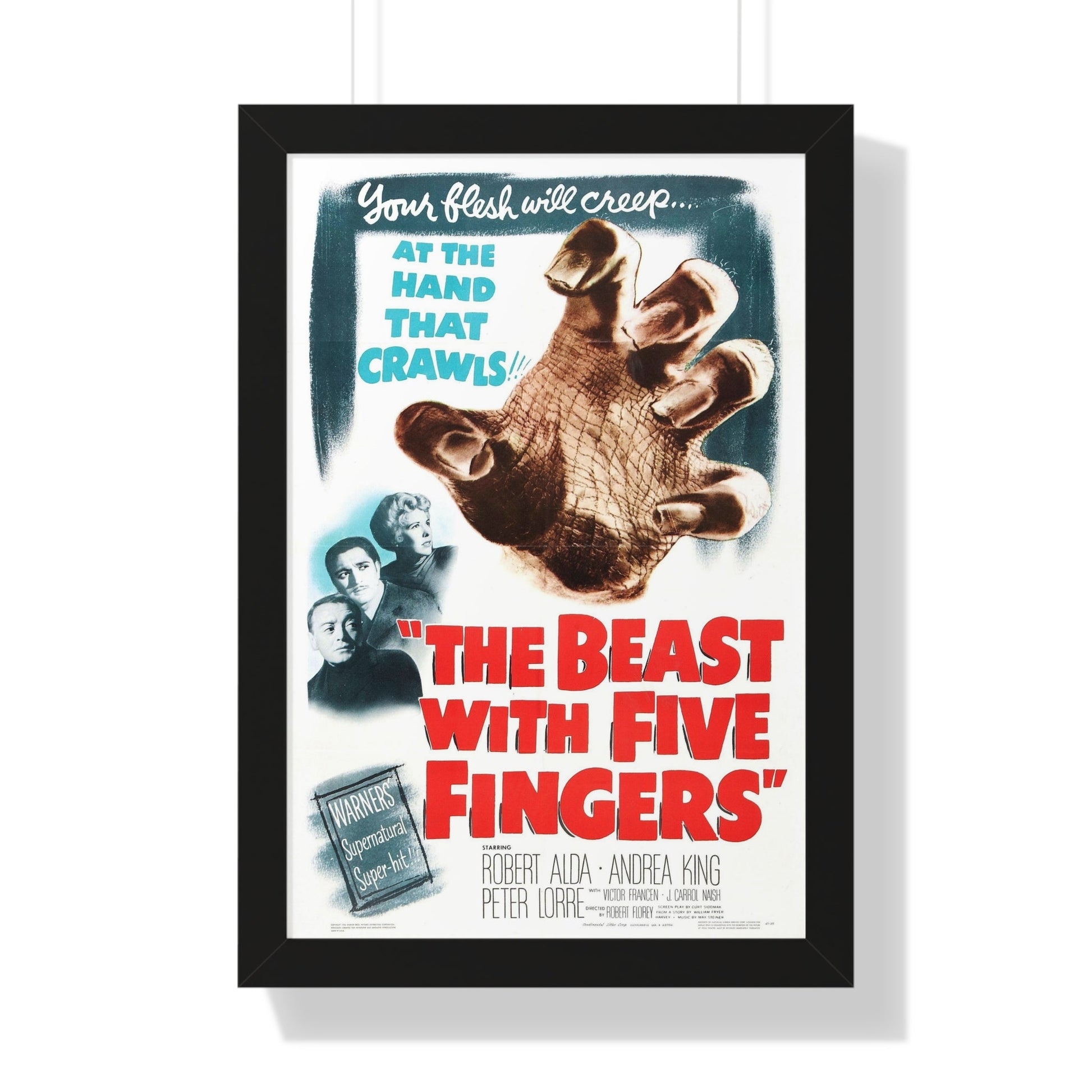 THE BEAST WITH FIVE FINGERS 1946 - Framed Movie Poster-16″ x 24″-The Sticker Space