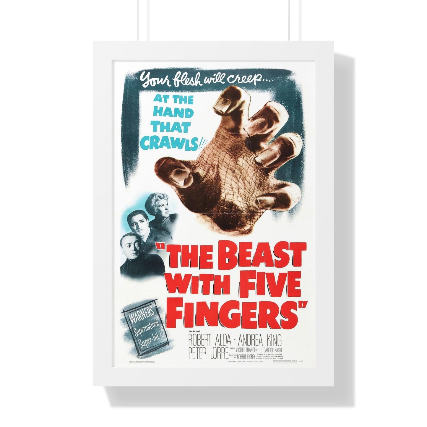 THE BEAST WITH FIVE FINGERS 1946 - Framed Movie Poster-16″ x 24″-The Sticker Space