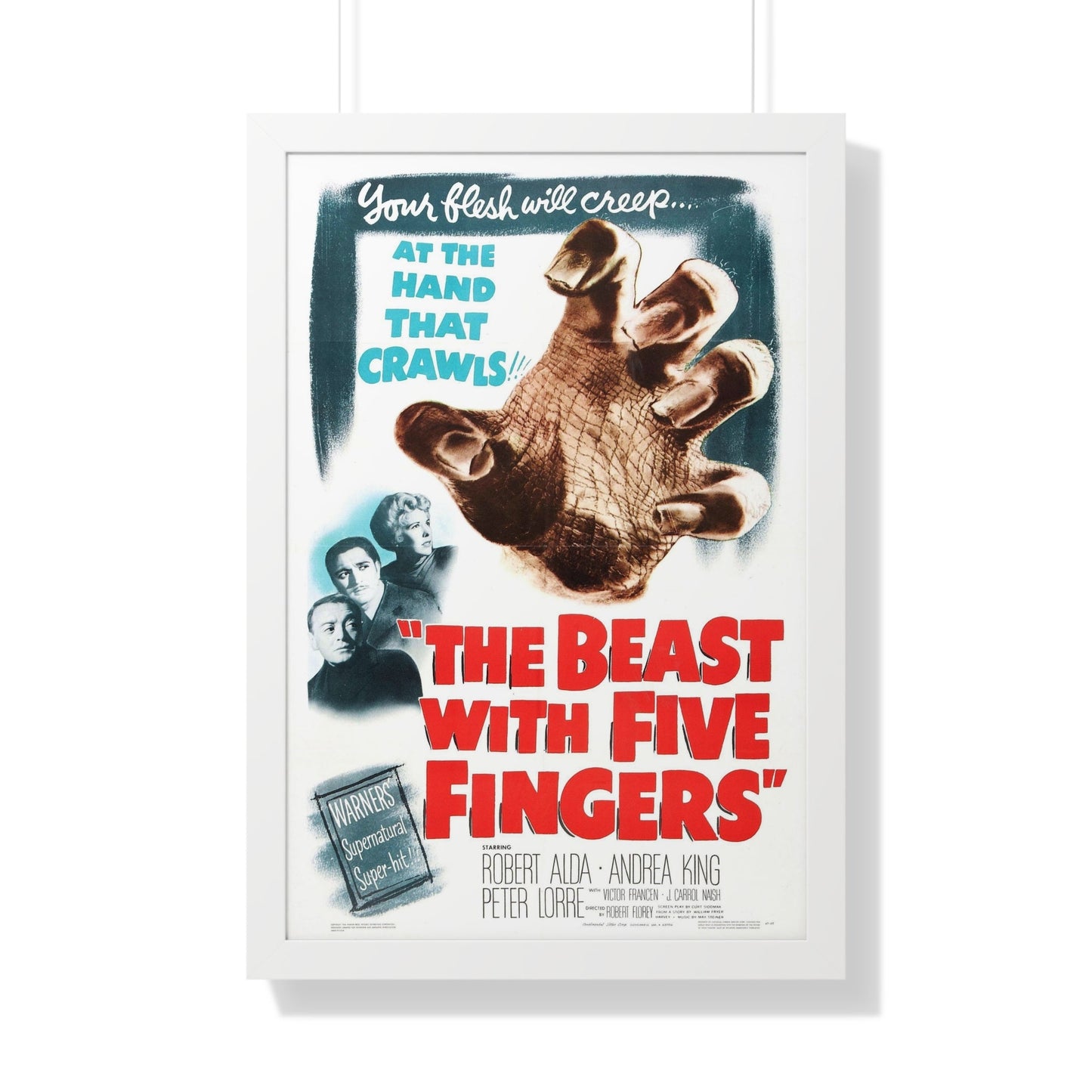 THE BEAST WITH FIVE FINGERS 1946 - Framed Movie Poster-20" x 30"-The Sticker Space