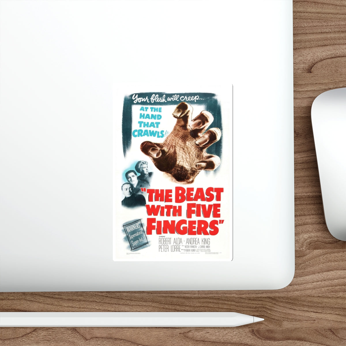 THE BEAST WITH FIVE FINGERS 1946 Movie Poster STICKER Vinyl Die-Cut Decal-The Sticker Space