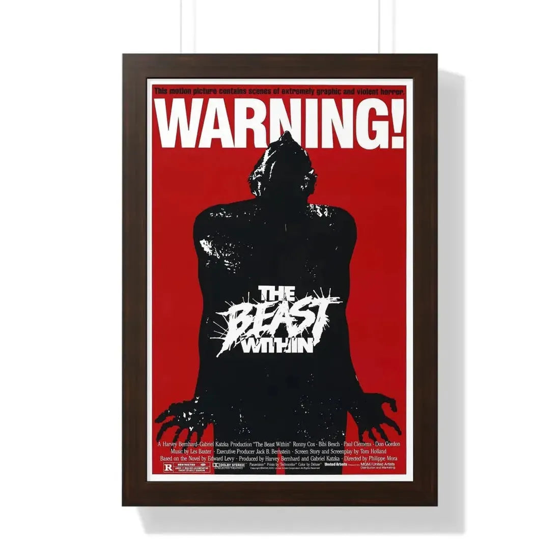 THE BEAST WITHIN 1982 - Framed Movie Poster 16″ x 24″ Walnut - The Sticker Space