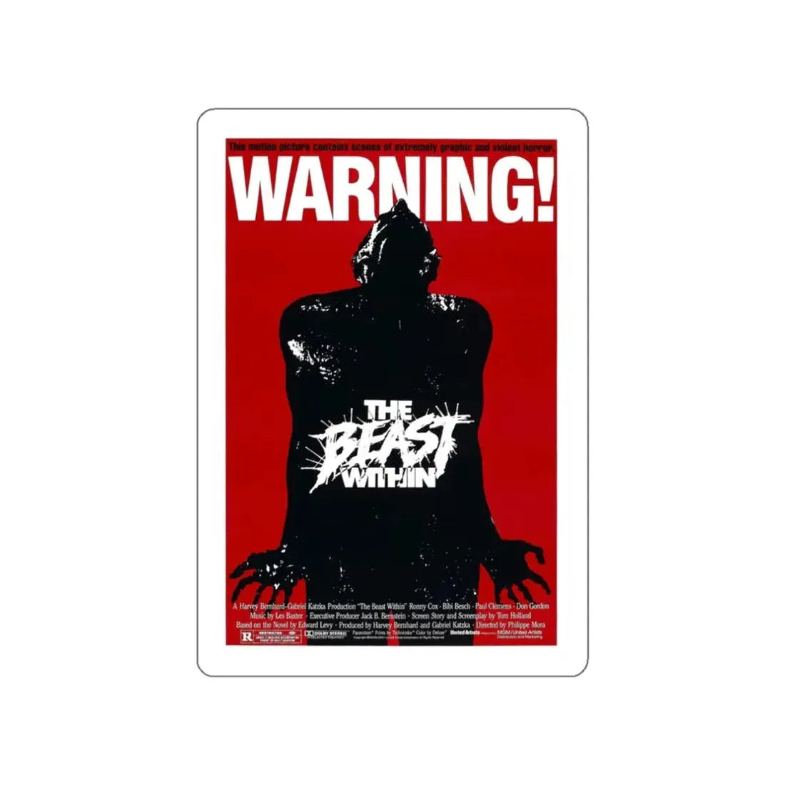 THE BEAST WITHIN 1982 Movie Poster STICKER Vinyl Die-Cut Decal 3 Inch - The Sticker Space