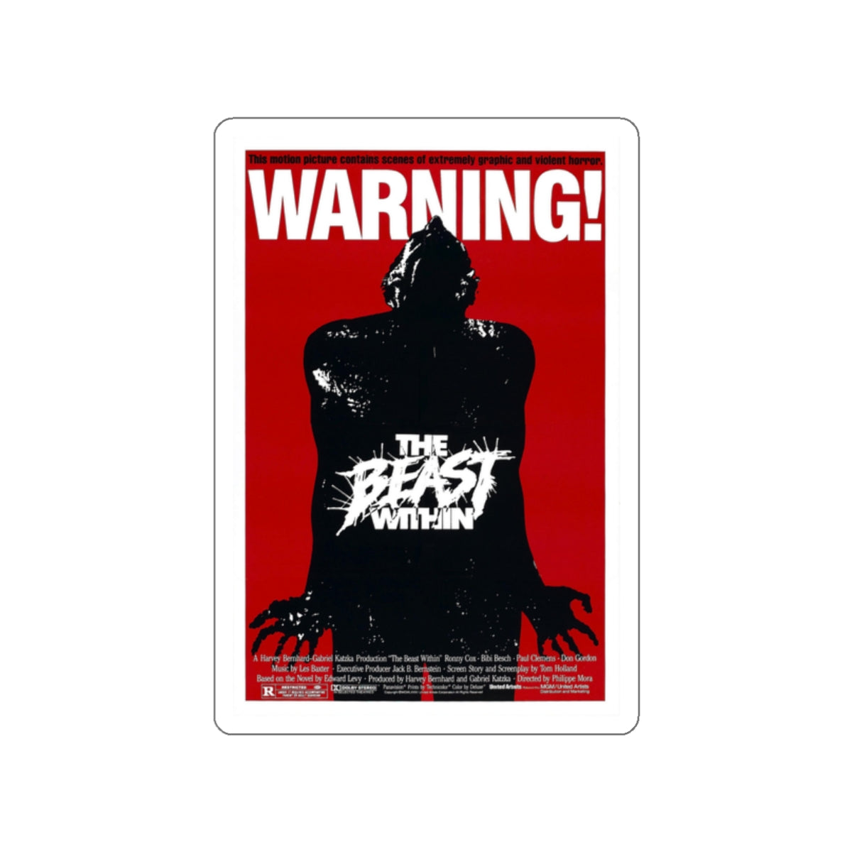 THE BEAST WITHIN 1982 Movie Poster STICKER Vinyl Die-Cut Decal-White-The Sticker Space