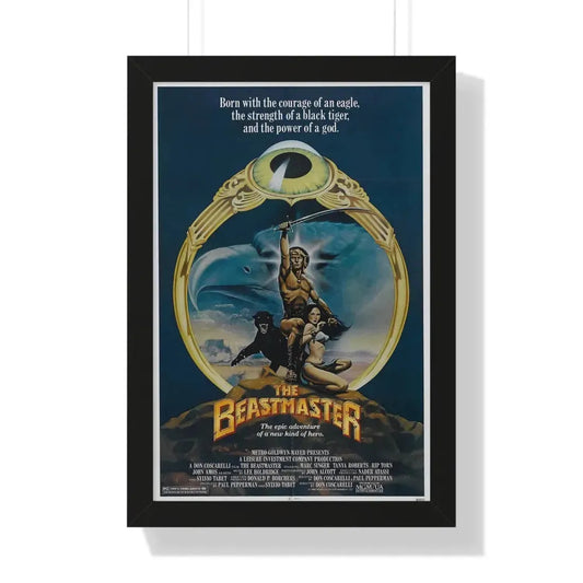 THE BEASTMASTER 1982 - Framed Movie Poster 16″ x 24″ Black - The Sticker Space