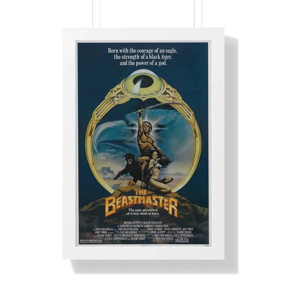 THE BEASTMASTER 1982 - Framed Movie Poster 16″ x 24″ White - The Sticker Space