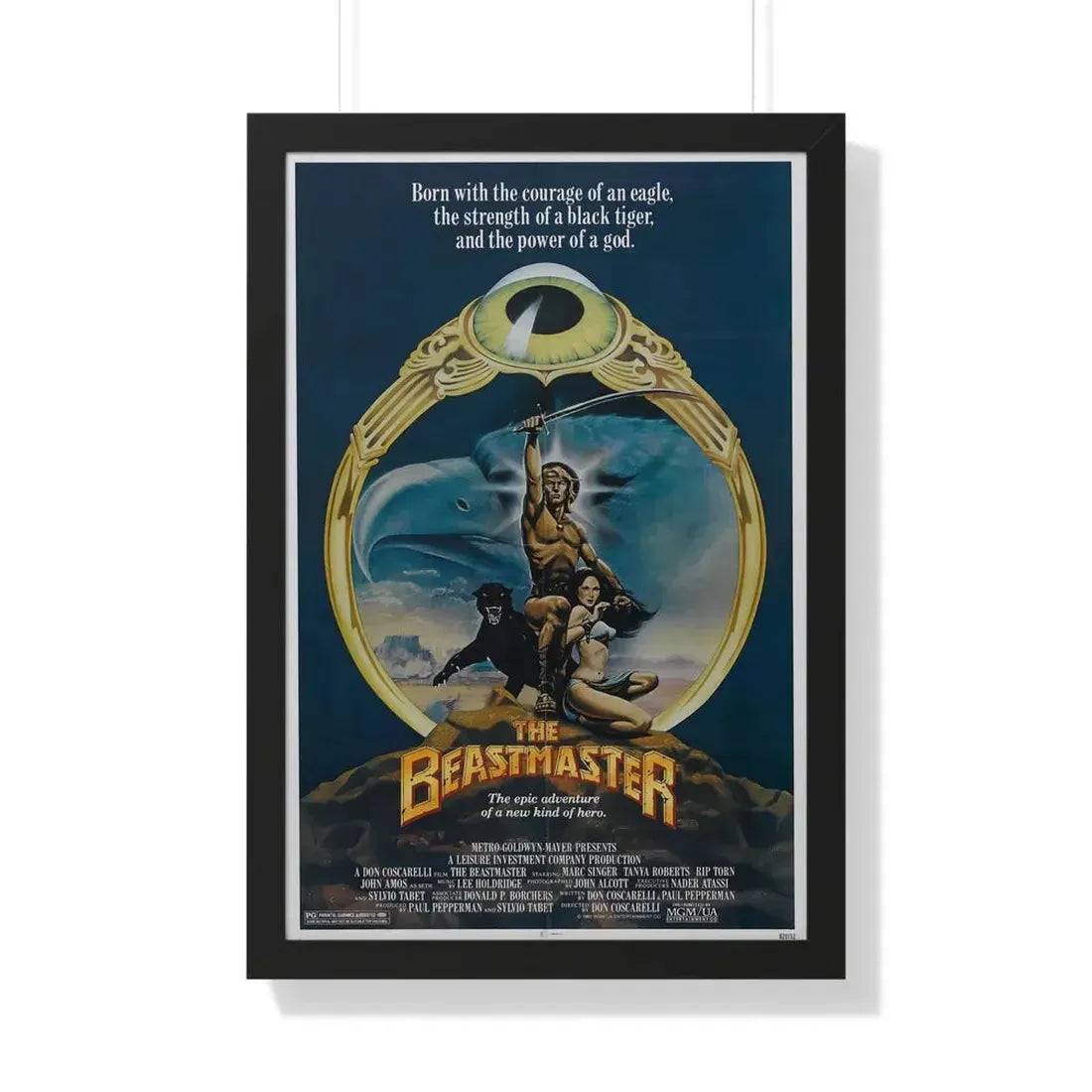 THE BEASTMASTER 1982 - Framed Movie Poster 20" x 30" Black - The Sticker Space